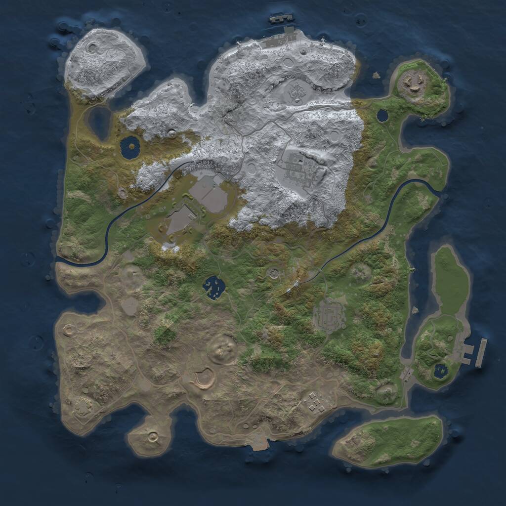 Rust Map: Procedural Map, Size: 3500, Seed: 1685164826, 13 Monuments