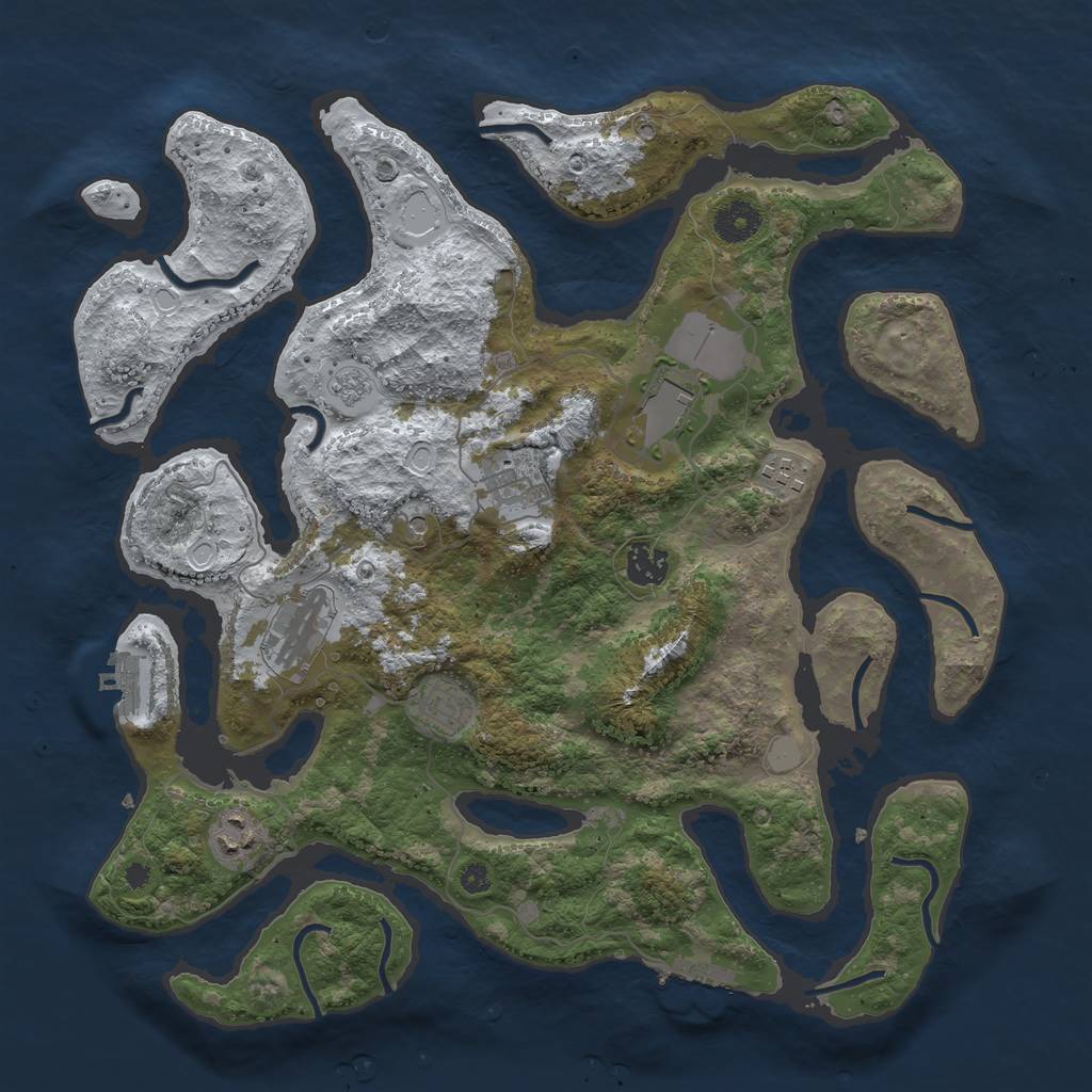 Rust Map: Procedural Map, Size: 3750, Seed: 78574441, 16 Monuments
