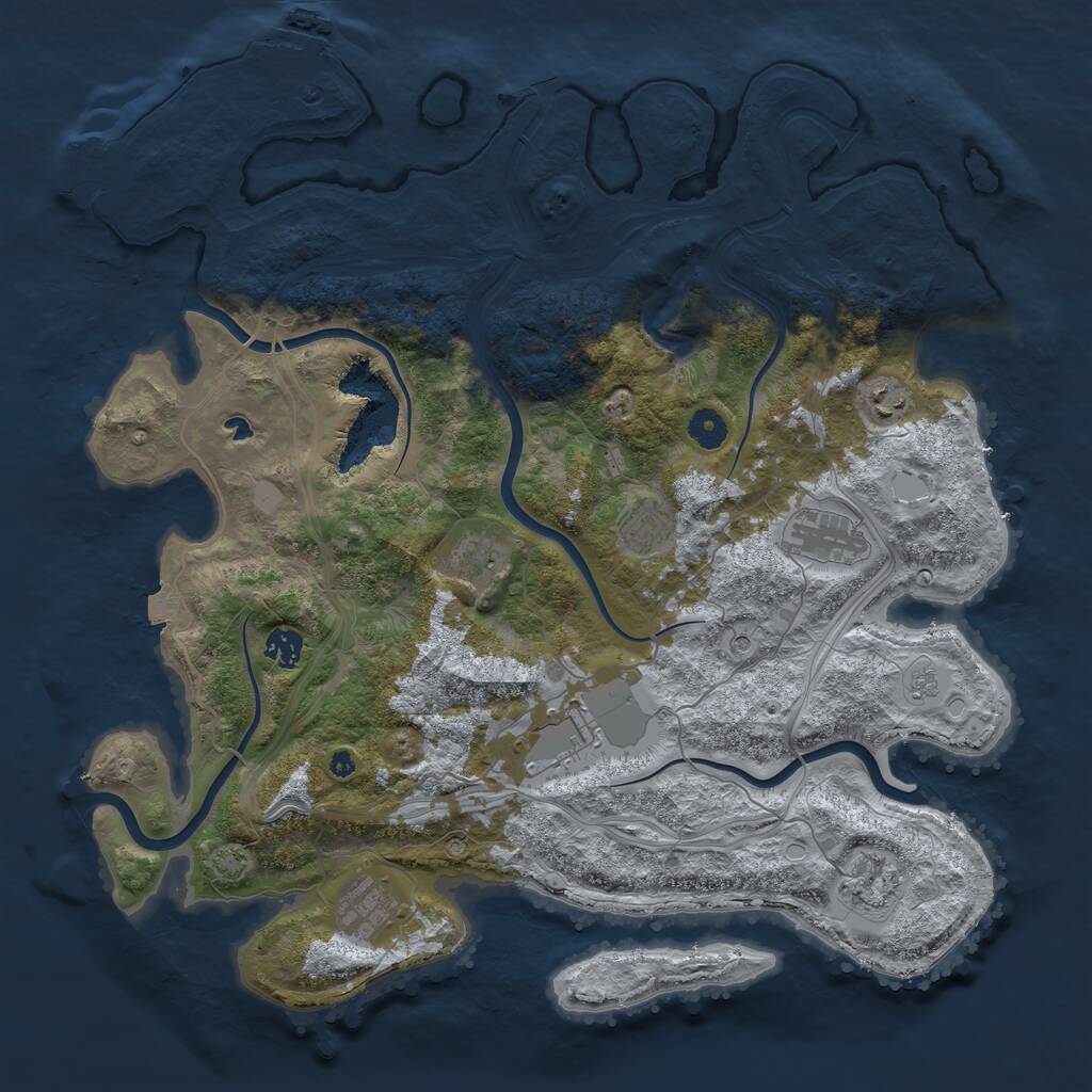 Rust Map: Procedural Map, Size: 4250, Seed: 189899, 14 Monuments
