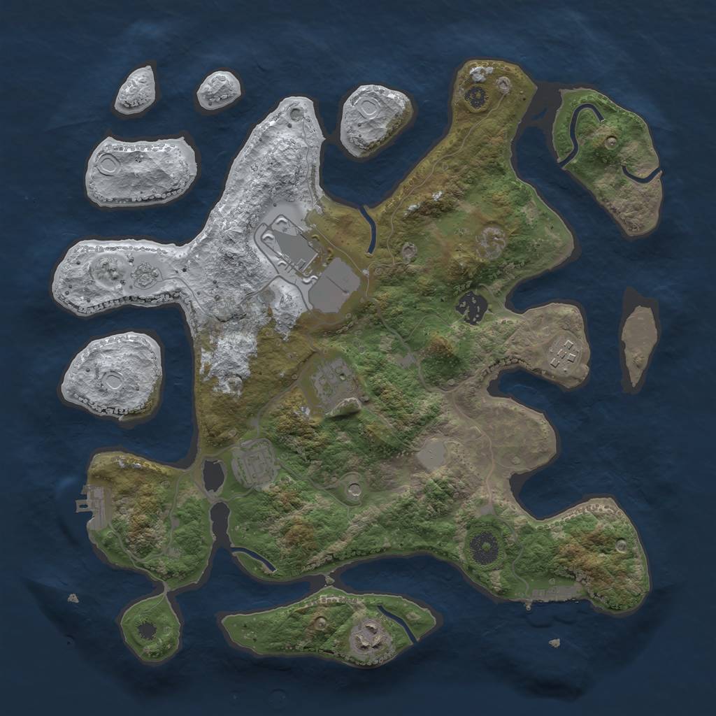 Rust Map: Procedural Map, Size: 3500, Seed: 550809, 15 Monuments