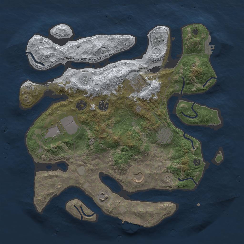 Rust Map: Procedural Map, Size: 3500, Seed: 789451123, 16 Monuments