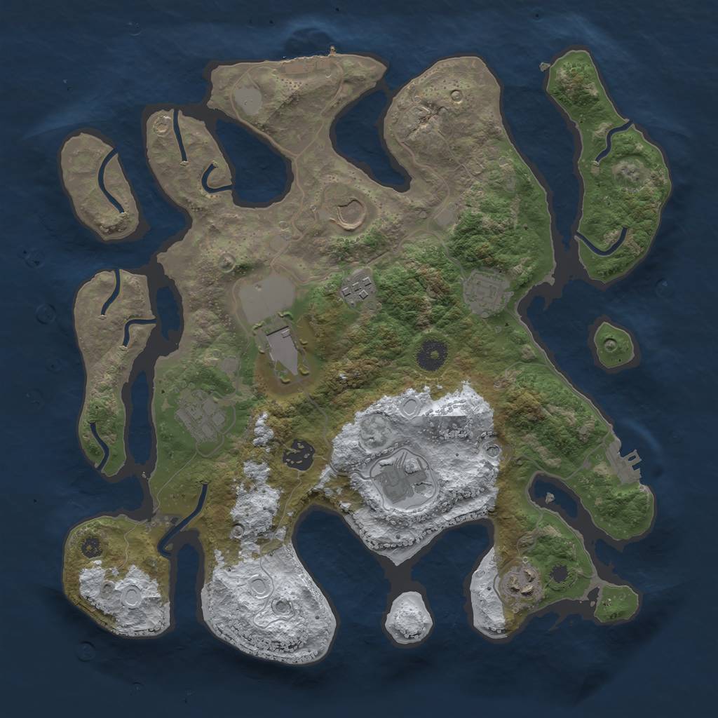Rust Map: Procedural Map, Size: 3500, Seed: 2626541, 16 Monuments