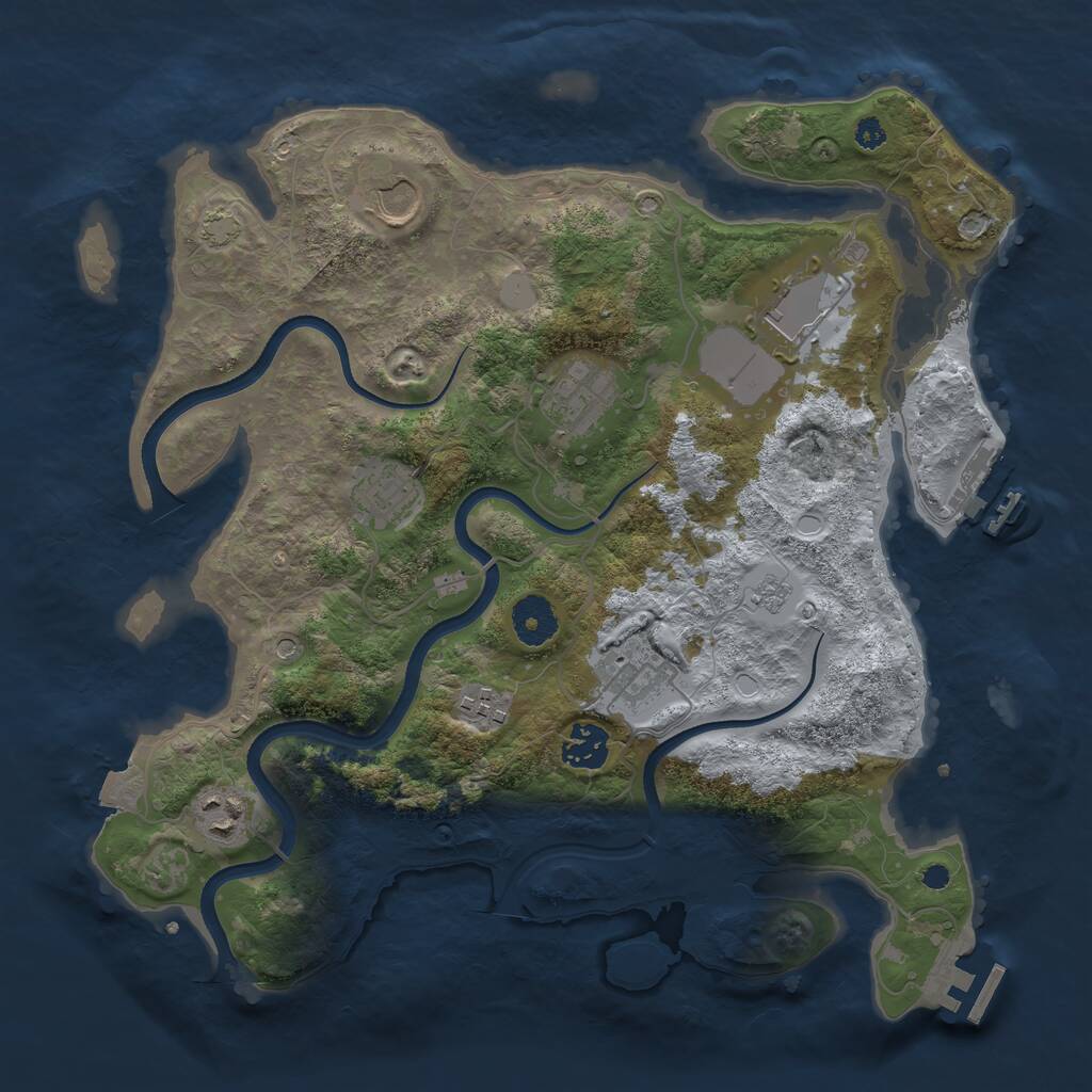 Rust Map: Procedural Map, Size: 3500, Seed: 4232849, 14 Monuments