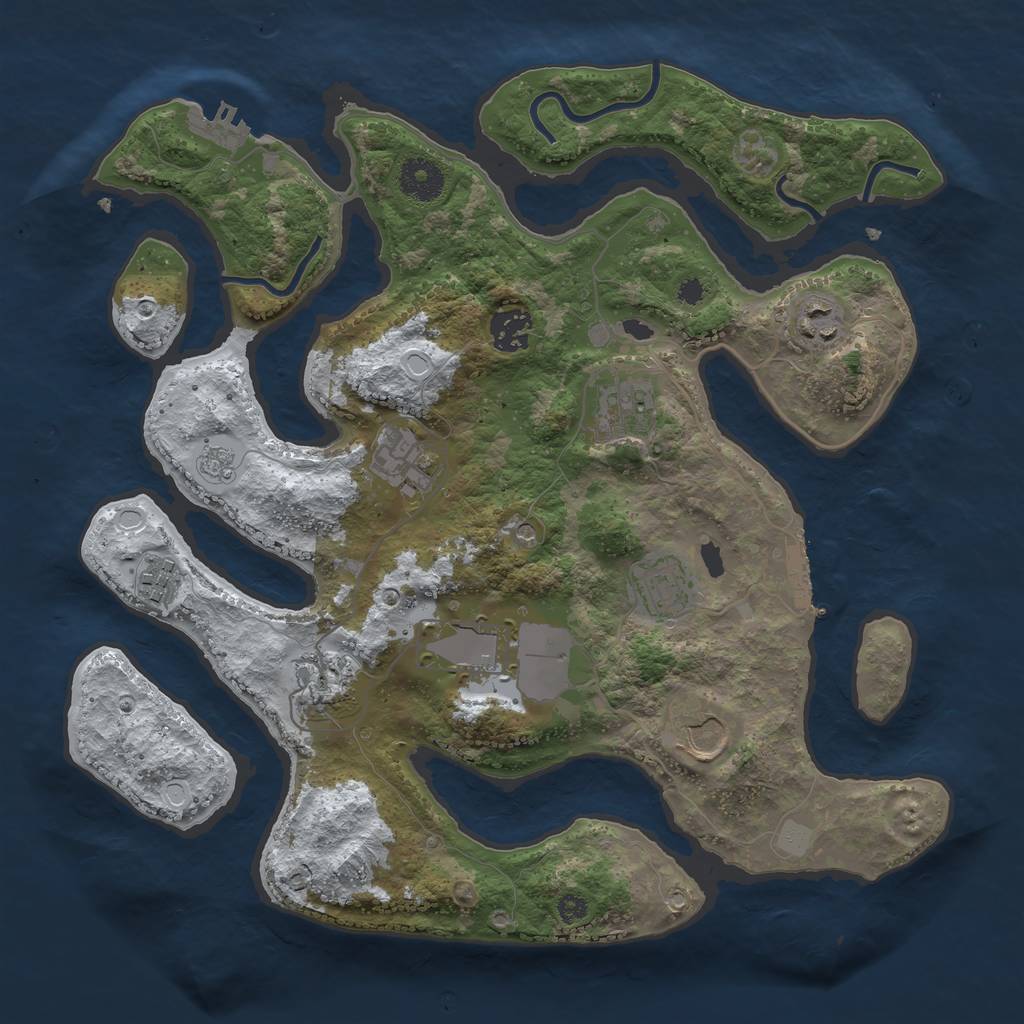 Rust Map: Procedural Map, Size: 3500, Seed: 184948, 18 Monuments