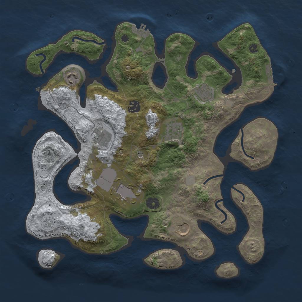 Rust Map: Procedural Map, Size: 3500, Seed: 4275040, 16 Monuments