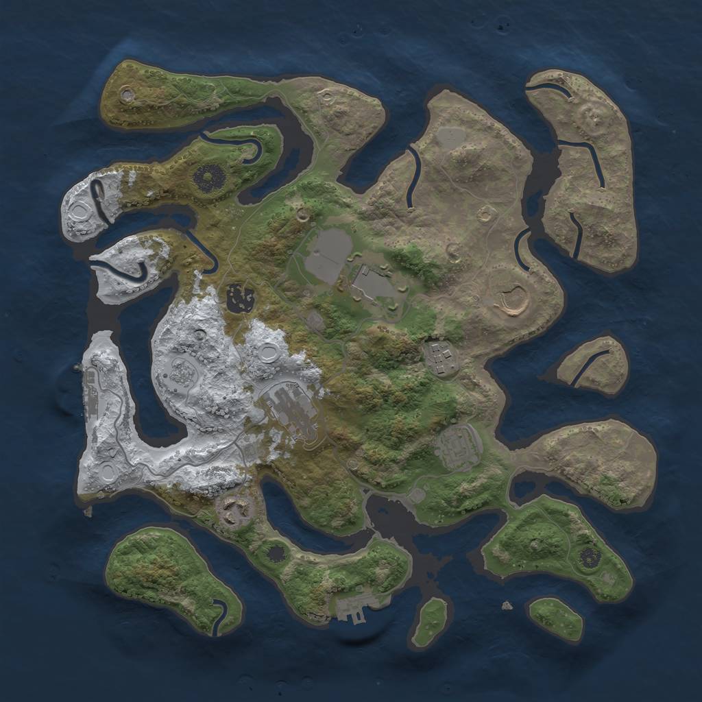 Rust Map: Procedural Map, Size: 3500, Seed: 638634, 15 Monuments