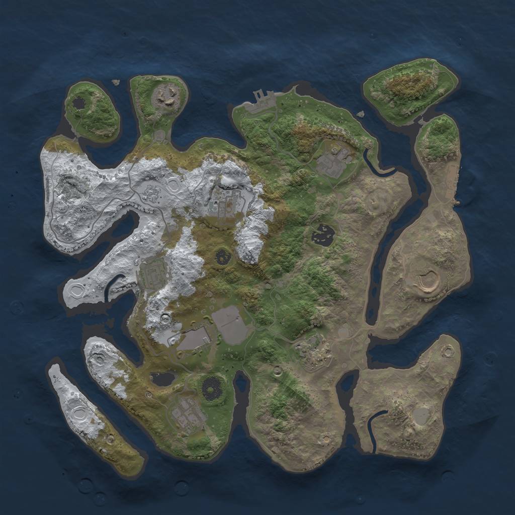 Rust Map: Procedural Map, Size: 3500, Seed: 309, 17 Monuments