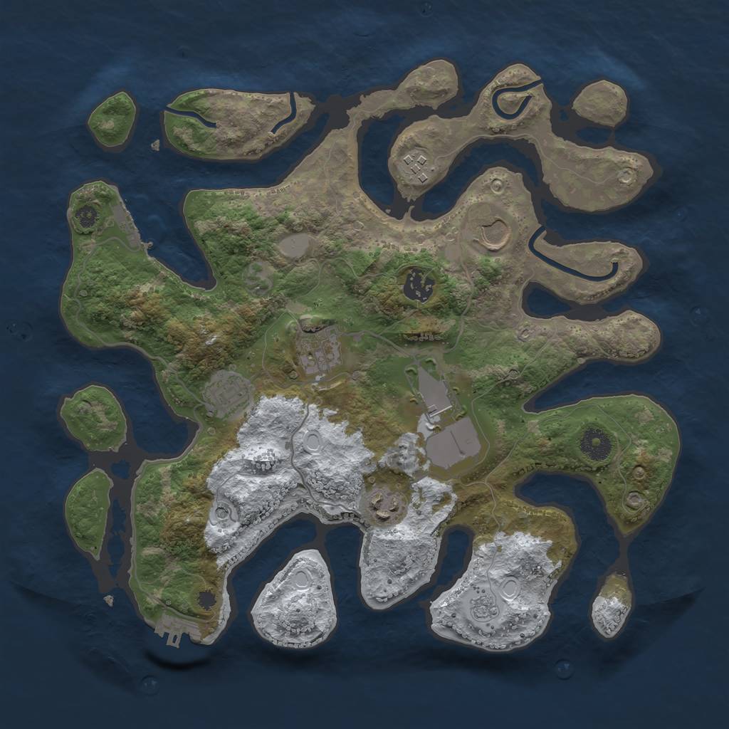 Rust Map: Procedural Map, Size: 3500, Seed: 5630558, 16 Monuments