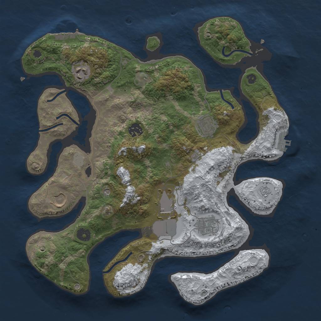 Rust Map: Procedural Map, Size: 3500, Seed: 5984688, 15 Monuments