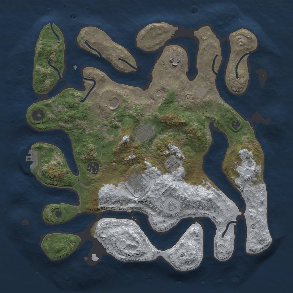 Rust Map: Procedural Map, Size: 3500, Seed: 3461199, 14 Monuments