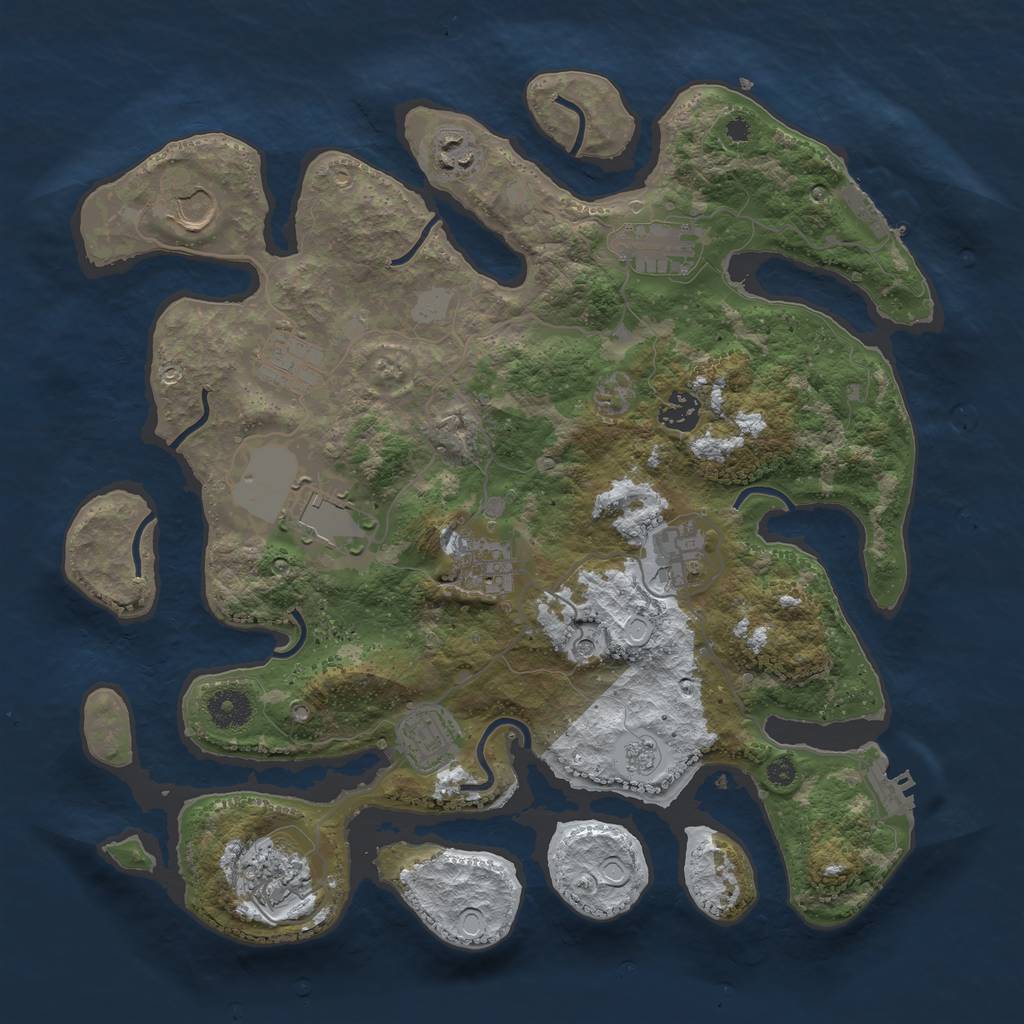 Rust Map: Procedural Map, Size: 3700, Seed: 131558848, 19 Monuments