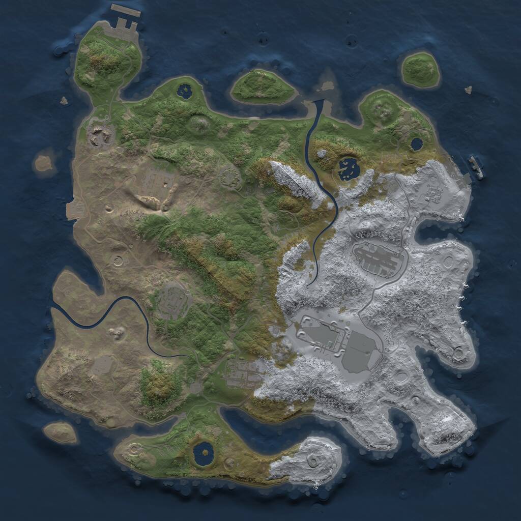 Rust Map: Procedural Map, Size: 3500, Seed: 2318934, 13 Monuments