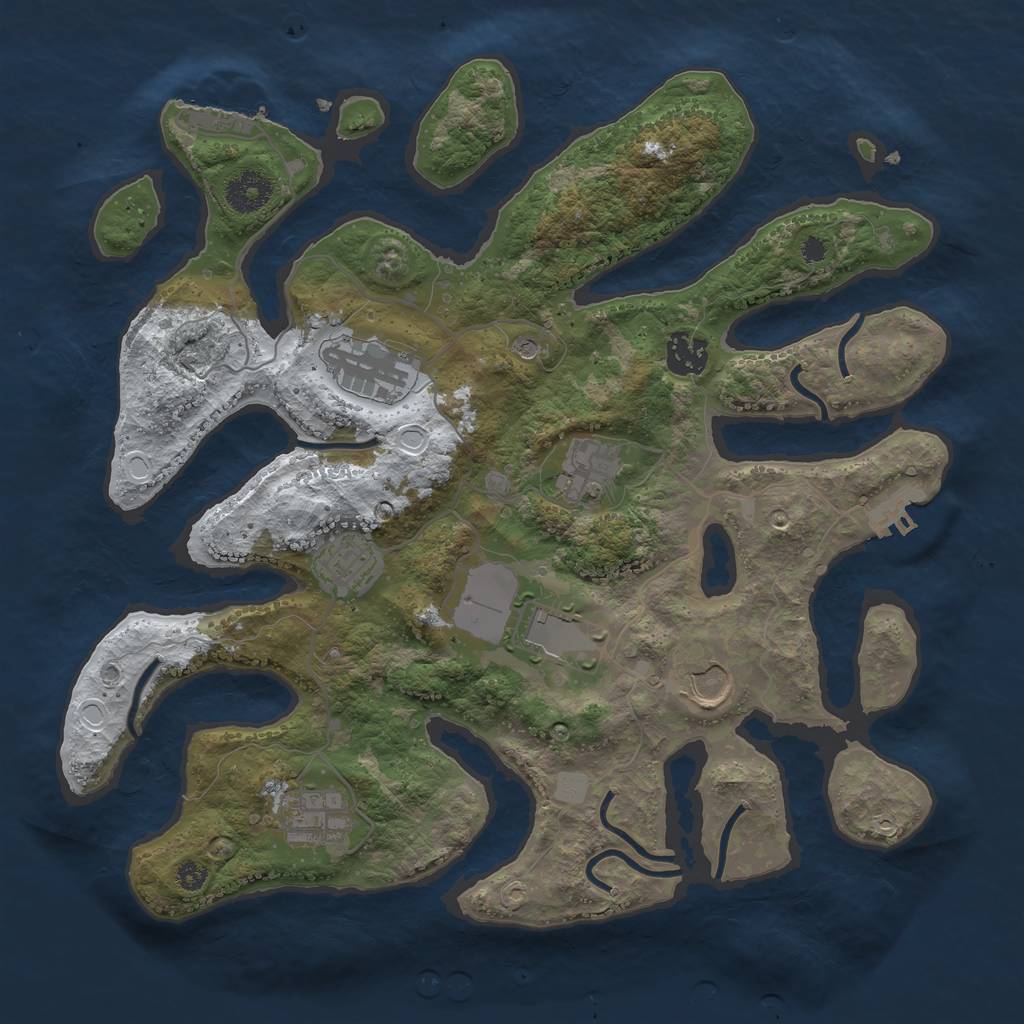 Rust Map: Procedural Map, Size: 3500, Seed: 179877, 15 Monuments