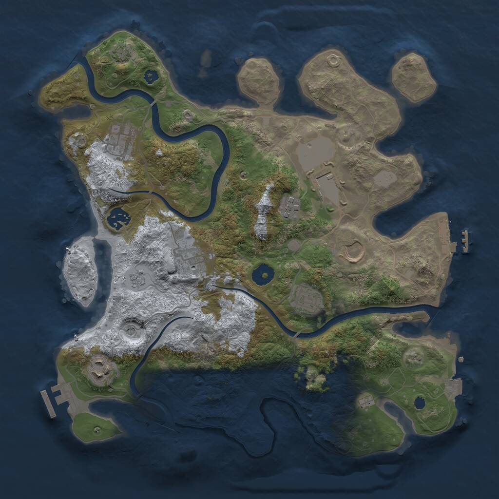 Rust Map: Procedural Map, Size: 3500, Seed: 5989411, 14 Monuments