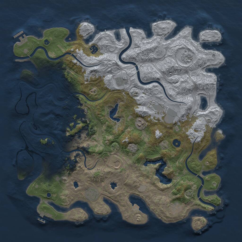 Rust Map: Procedural Map, Size: 4500, Seed: 5416541, 16 Monuments