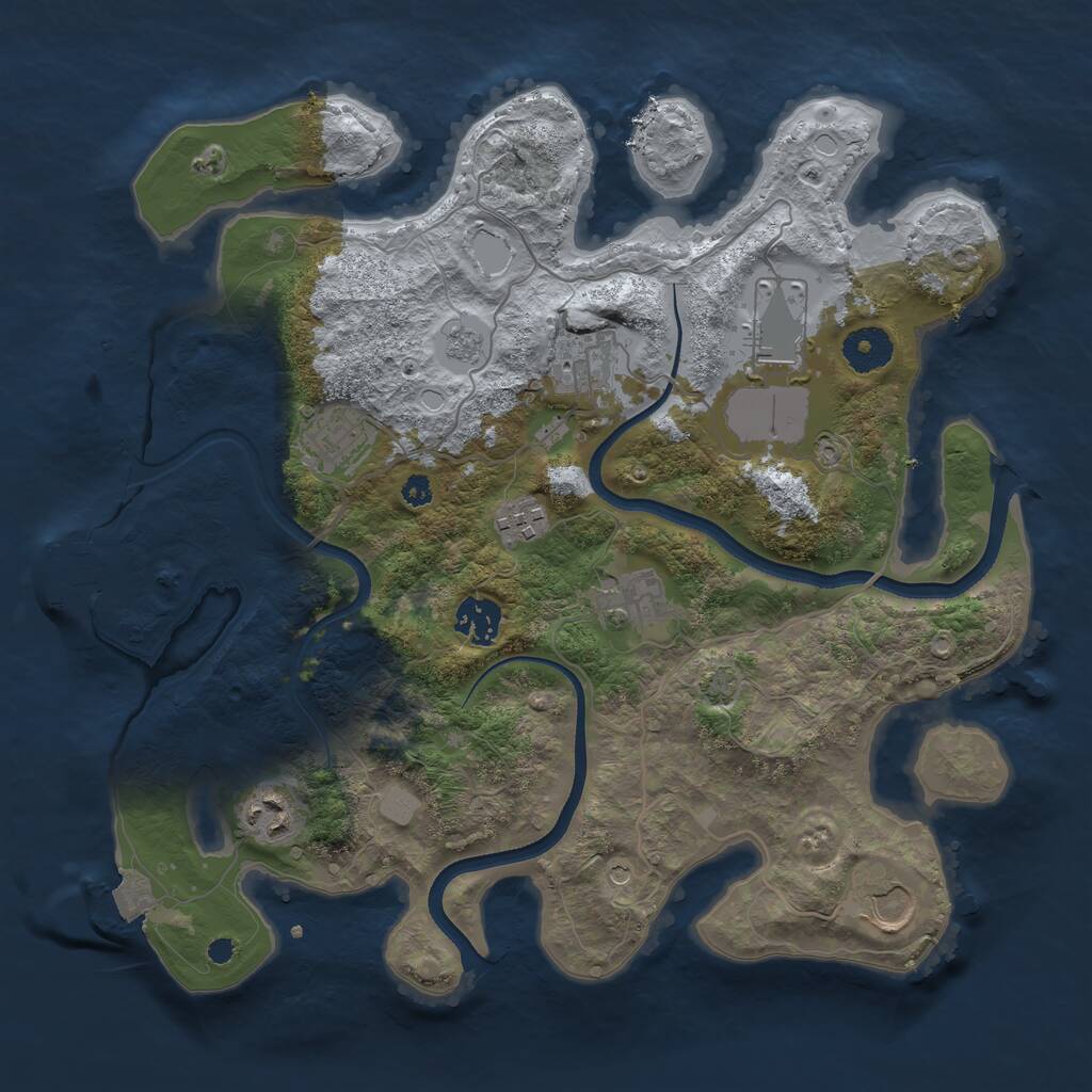 Rust Map: Procedural Map, Size: 3500, Seed: 2890695, 13 Monuments