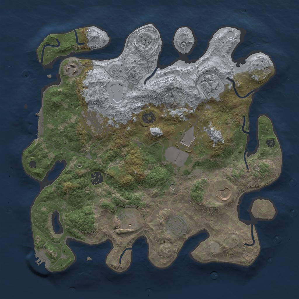 Rust Map: Procedural Map, Size: 3500, Seed: 2890695, 16 Monuments