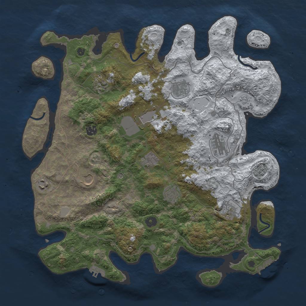 Rust Map: Procedural Map, Size: 4100, Seed: 88645922, 20 Monuments