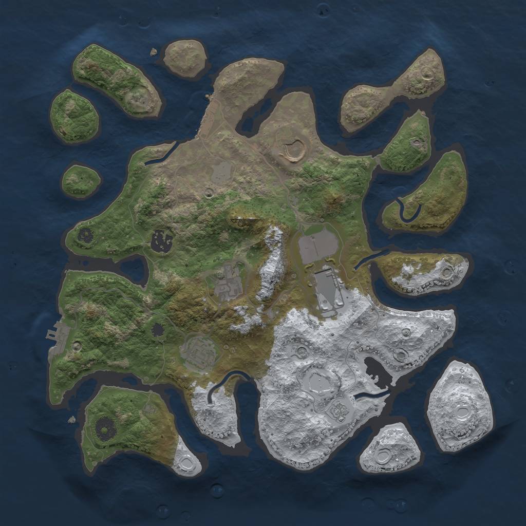 Rust Map: Procedural Map, Size: 3500, Seed: 2352981, 14 Monuments