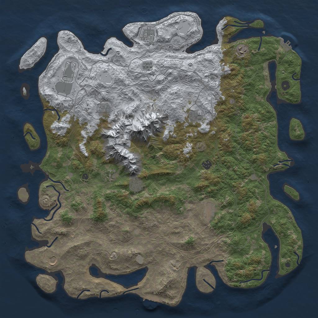 Rust Map: Procedural Map, Size: 5250, Seed: 18, 20 Monuments