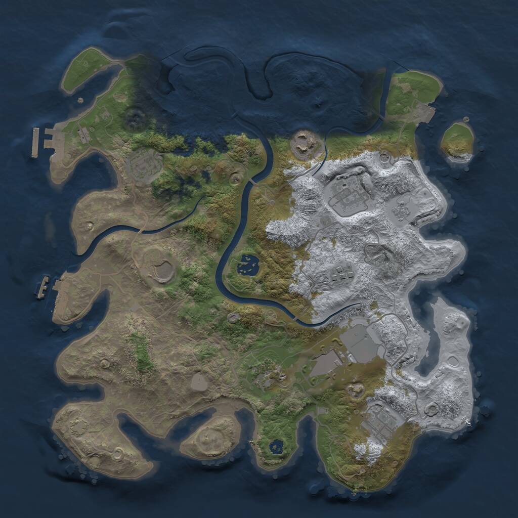 Rust Map: Procedural Map, Size: 3500, Seed: 344900, 15 Monuments