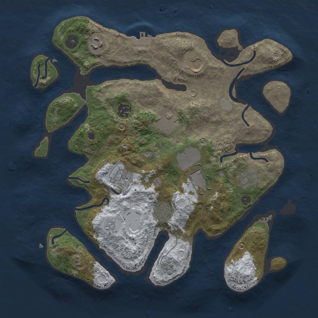 Rust Map: Procedural Map, Size: 3500, Seed: 5865206, 17 Monuments