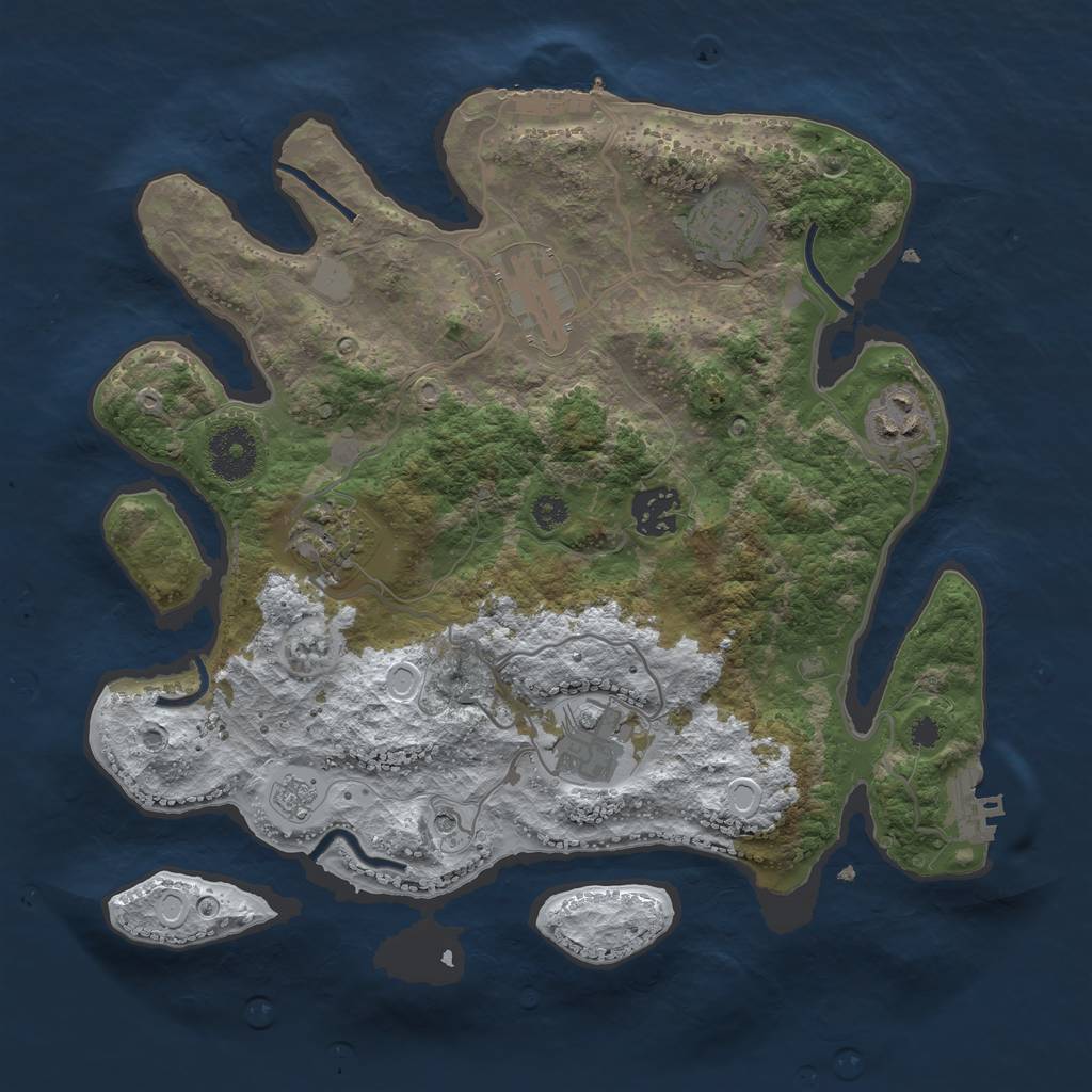 Rust Map: Procedural Map, Size: 3200, Seed: 7455567, 15 Monuments