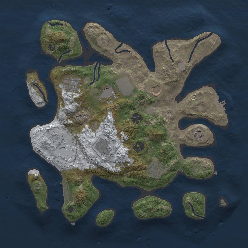 Rust Map: Procedural Map, Size: 3500, Seed: 4846749, 16 Monuments