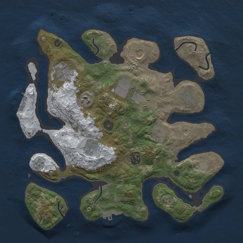 Rust Map: Procedural Map, Size: 3500, Seed: 5417564, 17 Monuments