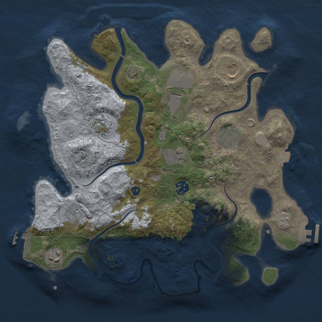 Rust Map: Procedural Map, Size: 3500, Seed: 5661891, 15 Monuments