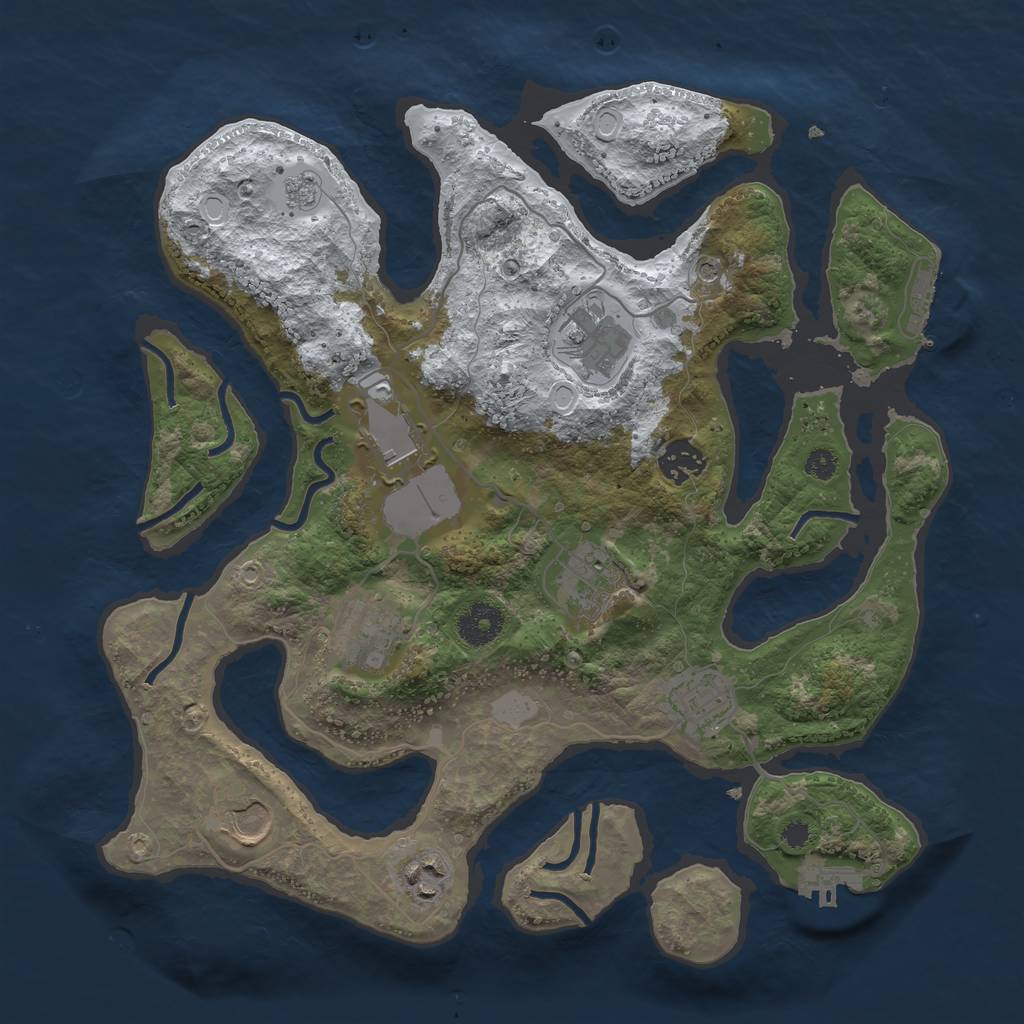 Rust Map: Procedural Map, Size: 3500, Seed: 6460264, 17 Monuments