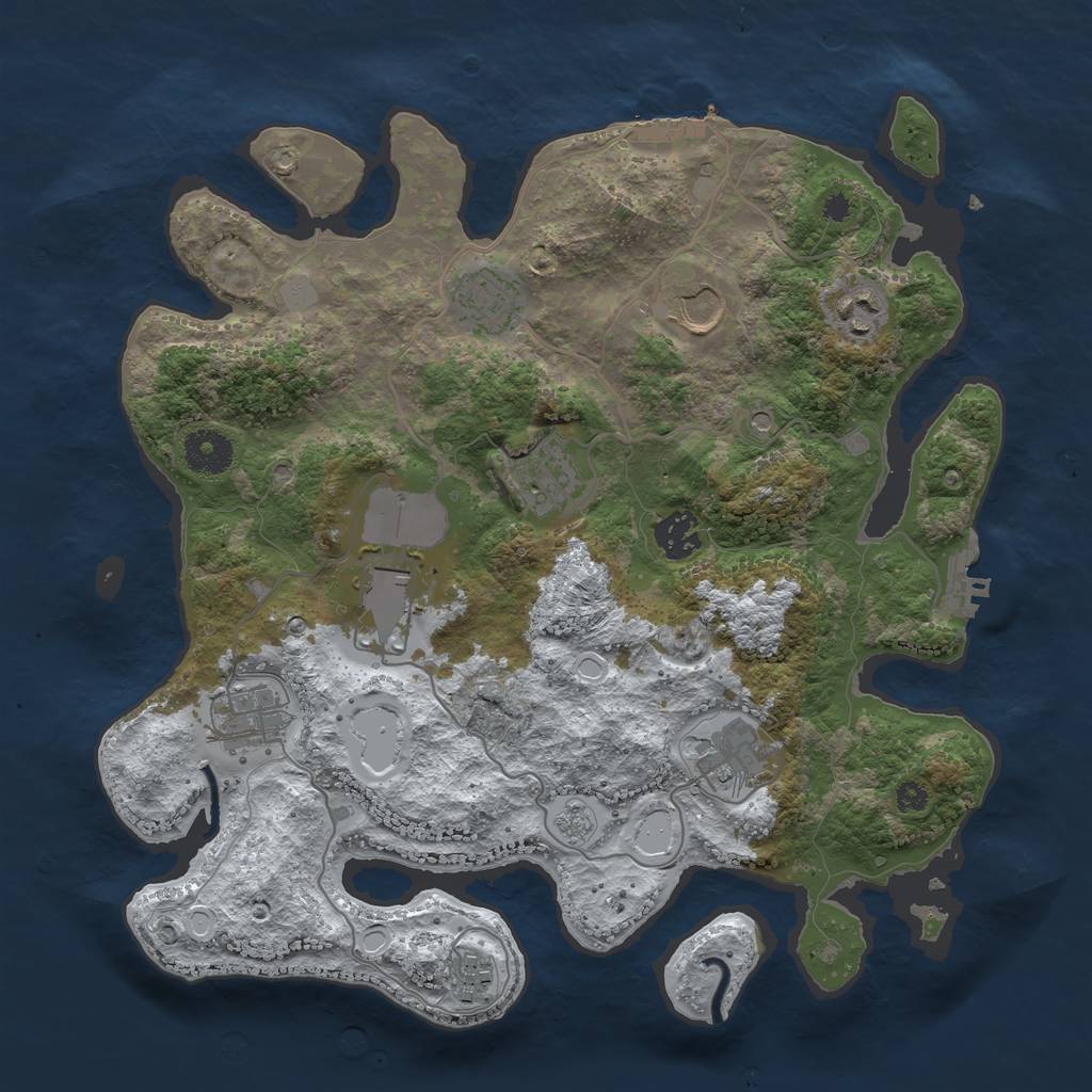 Rust Map: Procedural Map, Size: 3500, Seed: 1521992, 18 Monuments