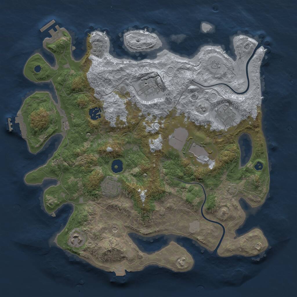 Rust Map: Procedural Map, Size: 3500, Seed: 1388826, 13 Monuments