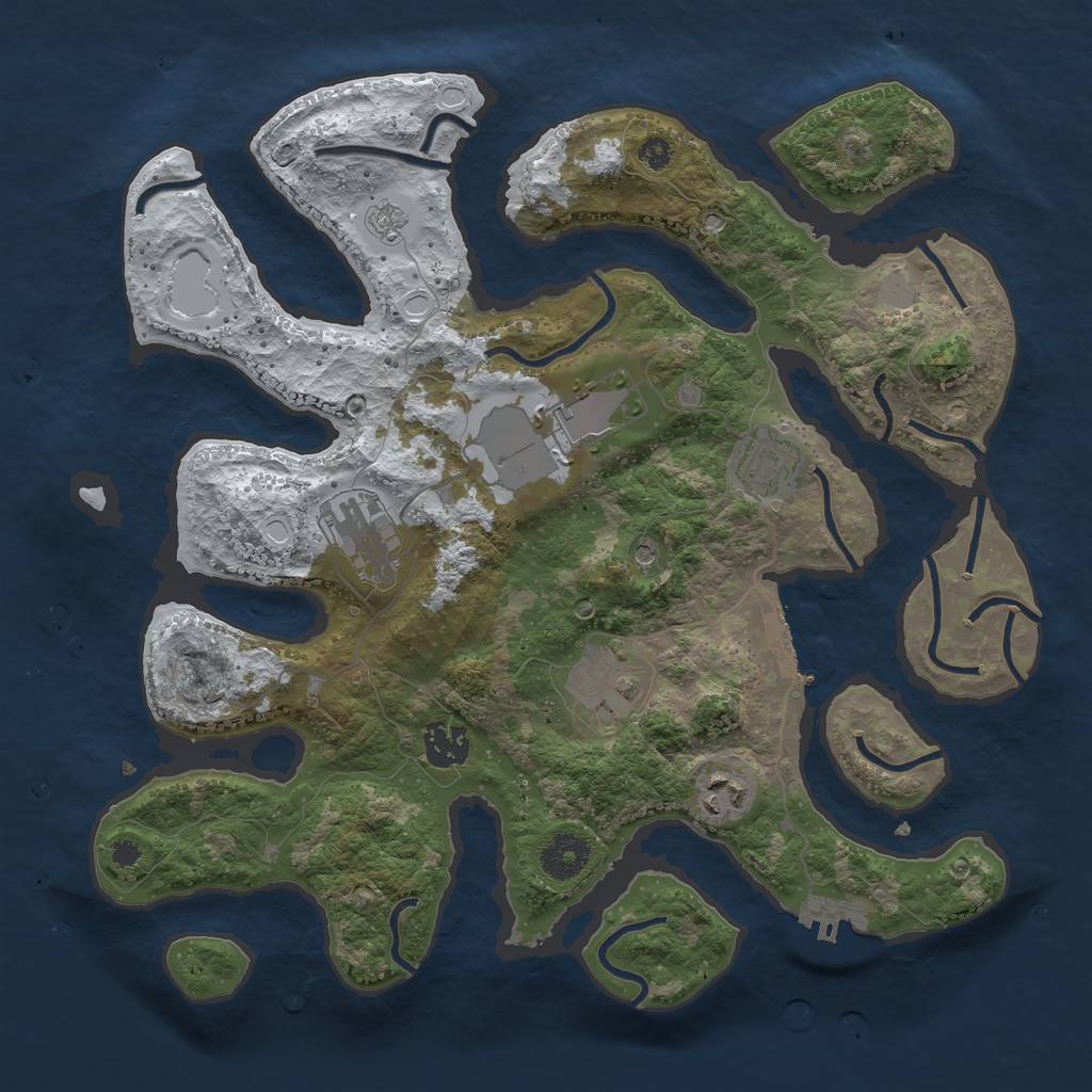 Rust Map: Procedural Map, Size: 3500, Seed: 5112847, 15 Monuments
