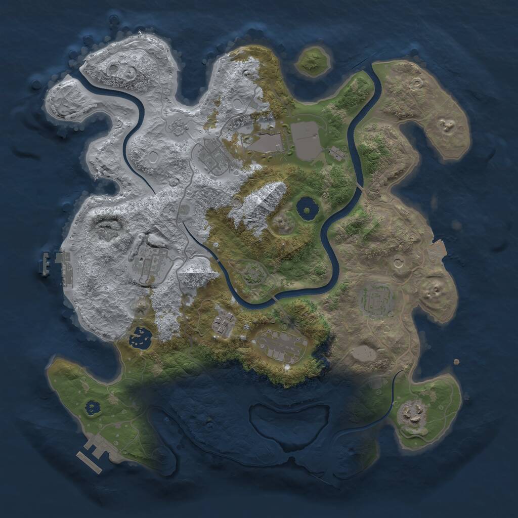 Rust Map: Procedural Map, Size: 3500, Seed: 6020015, 14 Monuments