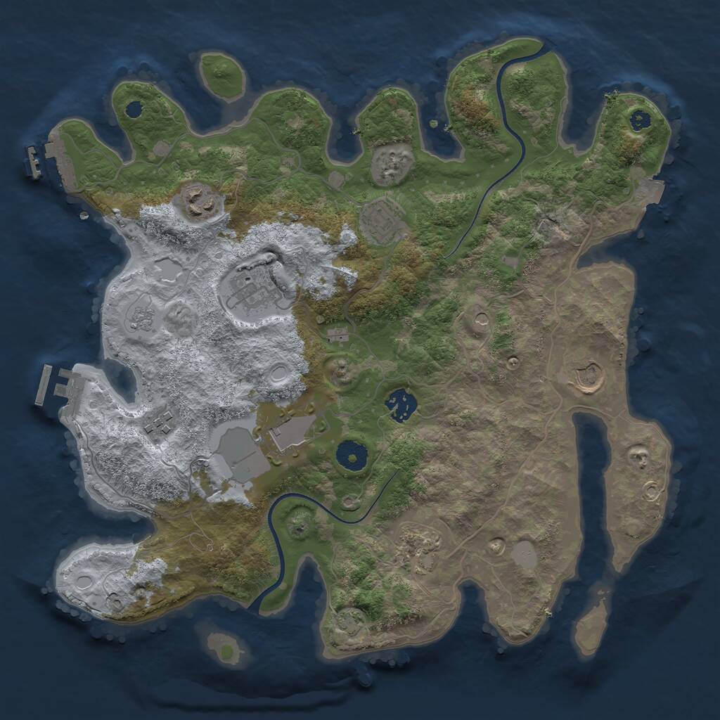 Rust Map: Procedural Map, Size: 3500, Seed: 5978631, 14 Monuments