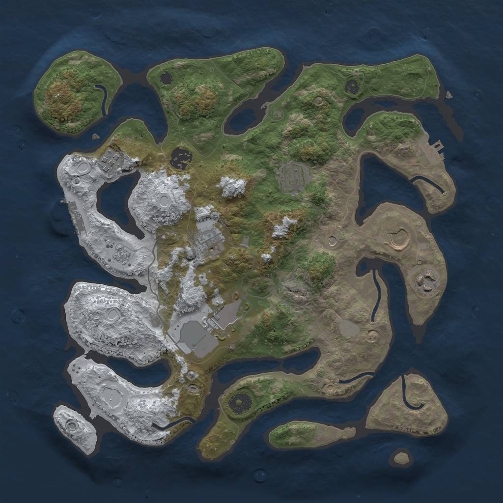 Rust Map: Procedural Map, Size: 3507, Seed: 52384, 16 Monuments