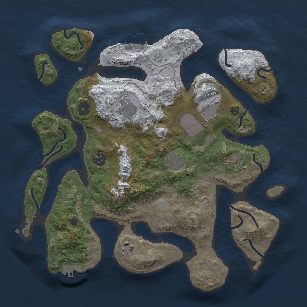 Rust Map: Procedural Map, Size: 3500, Seed: 1255513, 15 Monuments