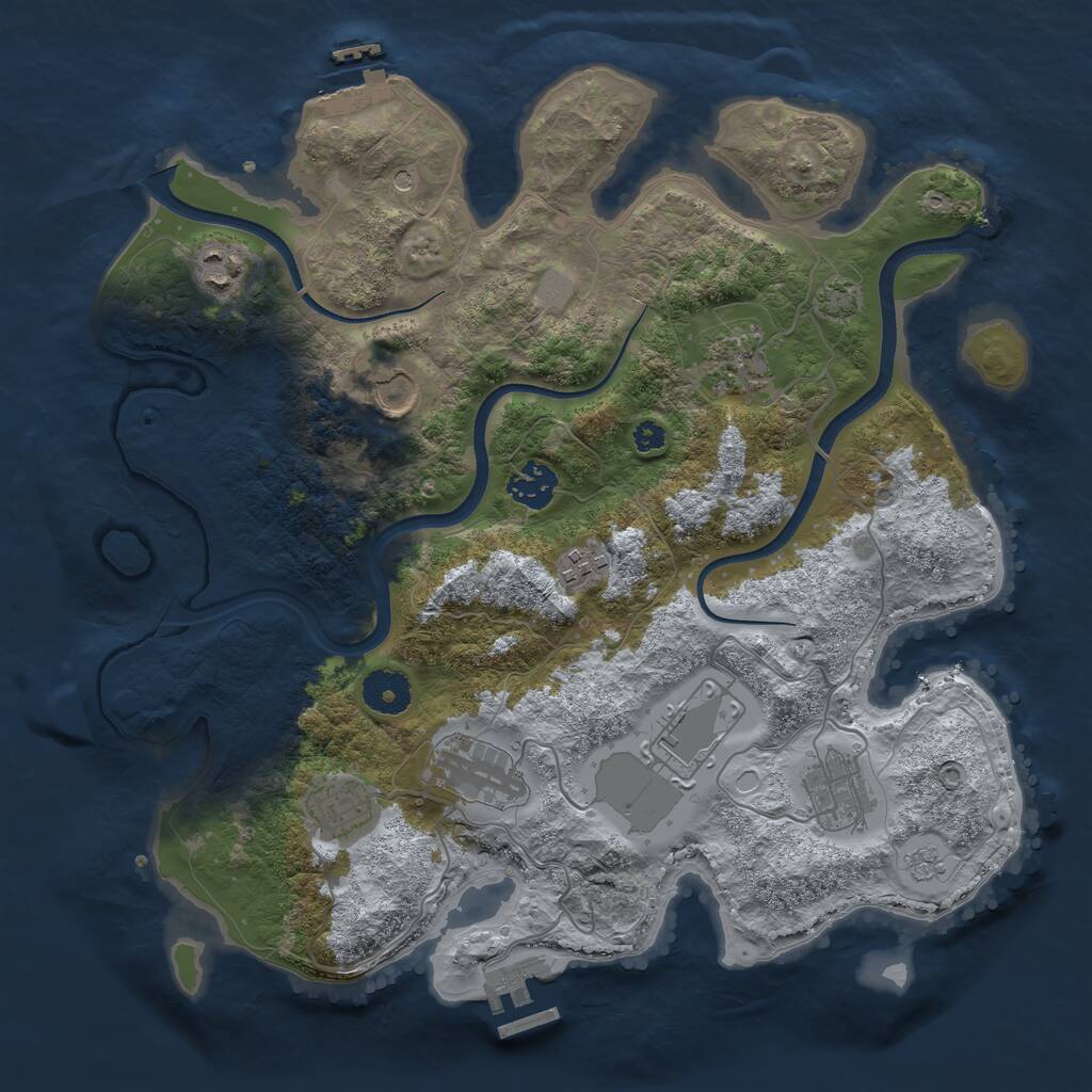 Rust Map: Procedural Map, Size: 3500, Seed: 4942250, 15 Monuments
