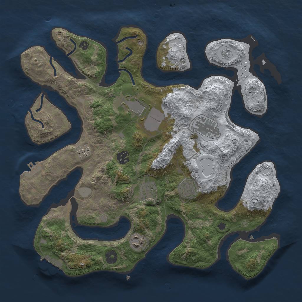 Rust Map: Procedural Map, Size: 3500, Seed: 859010, 15 Monuments