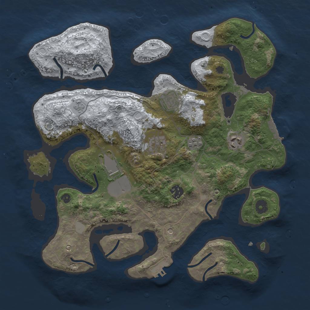 Rust Map: Procedural Map, Size: 3500, Seed: 5706973, 15 Monuments