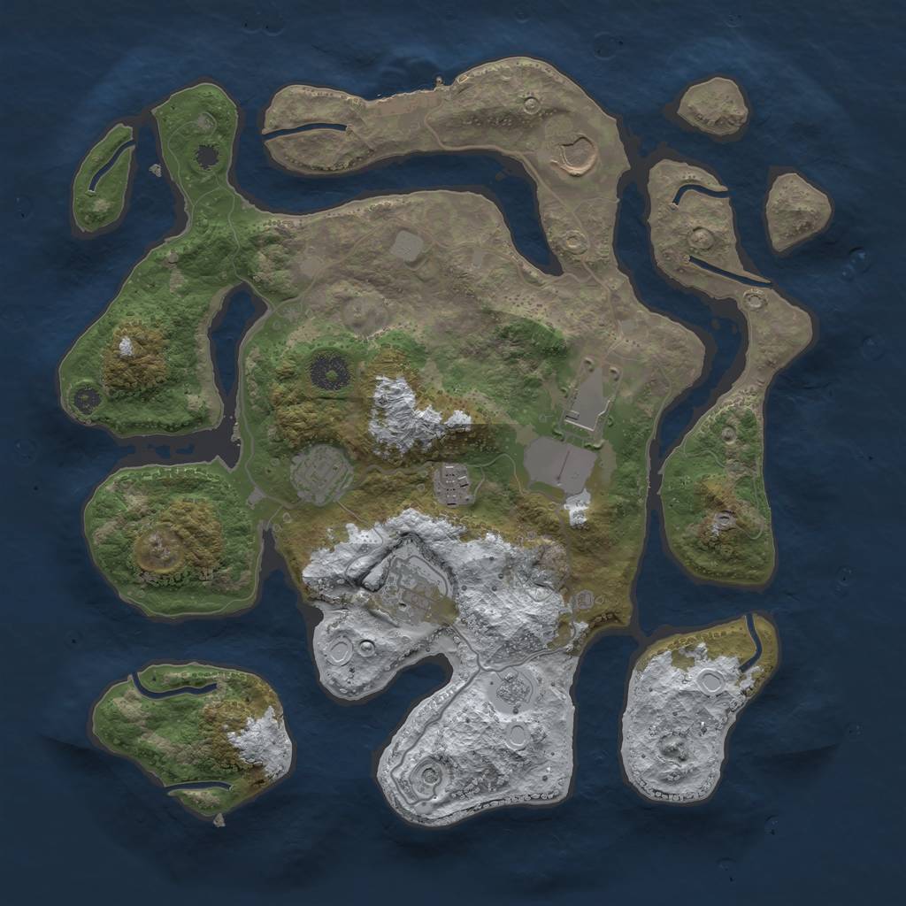 Rust Map: Procedural Map, Size: 3500, Seed: 3741987, 13 Monuments
