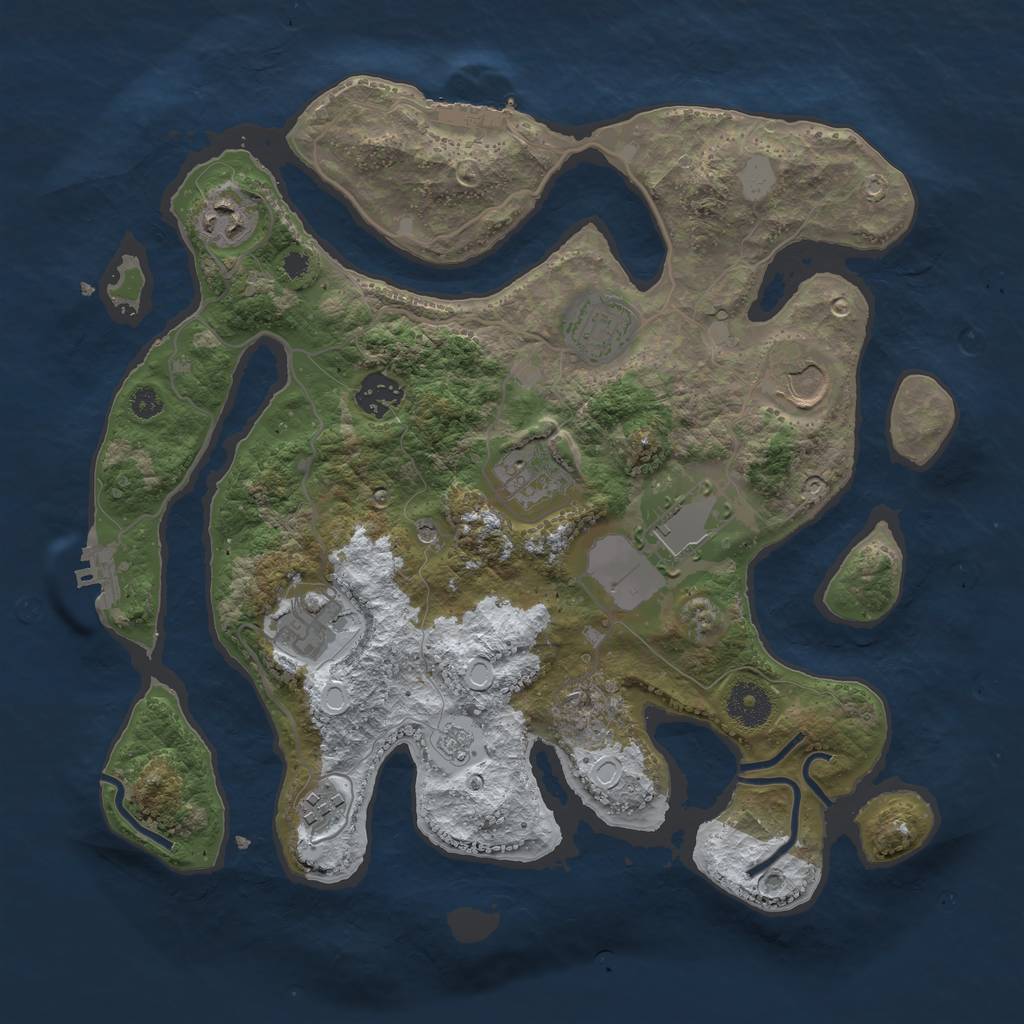 Rust Map: Procedural Map, Size: 3500, Seed: 5248909, 17 Monuments