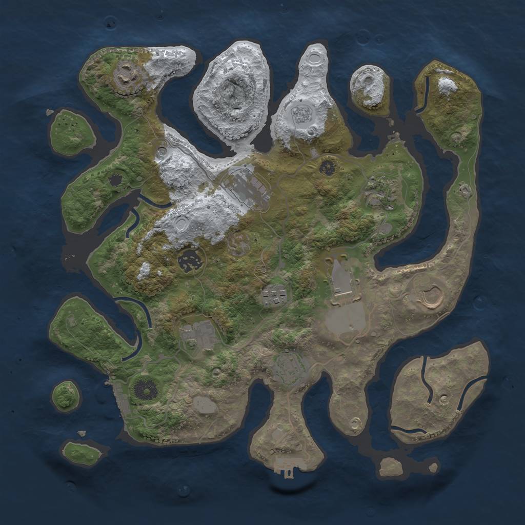 Rust Map: Procedural Map, Size: 3500, Seed: 2982810, 18 Monuments