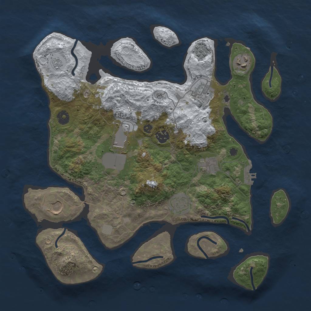 Rust Map: Procedural Map, Size: 3500, Seed: 6094499, 16 Monuments