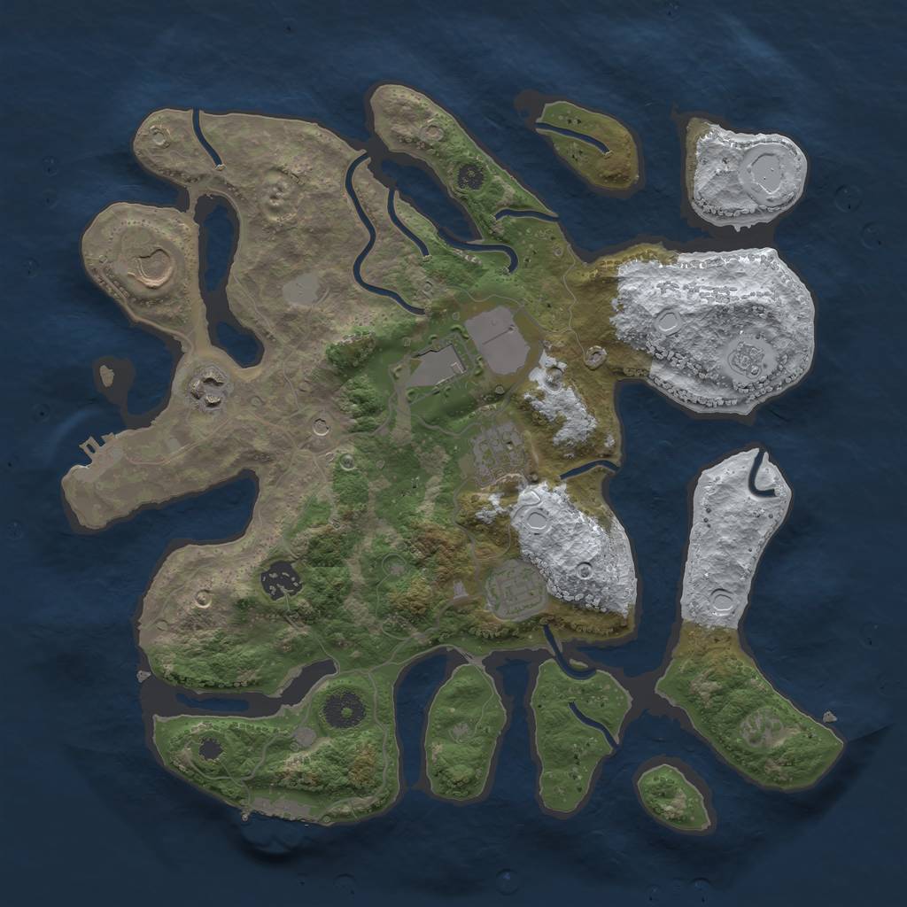 Rust Map: Procedural Map, Size: 3500, Seed: 2926252, 15 Monuments