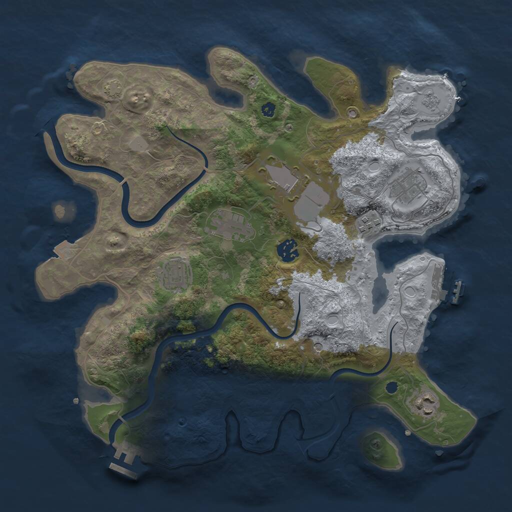 Rust Map: Procedural Map, Size: 3500, Seed: 2926252, 13 Monuments