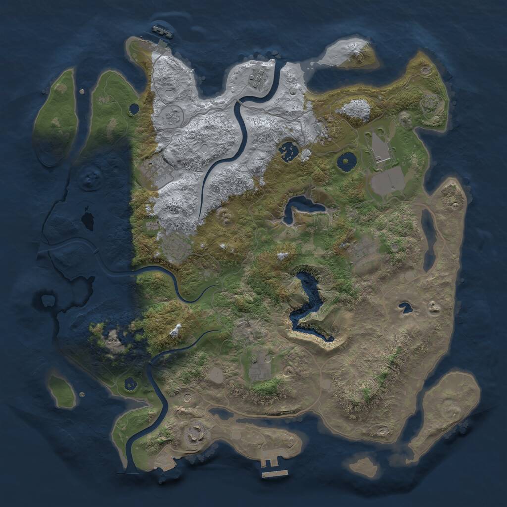 Rust Map: Procedural Map, Size: 4000, Seed: 21356984, 15 Monuments