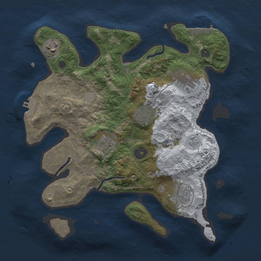 Rust Map: Procedural Map, Size: 3000, Seed: 14218796, 13 Monuments