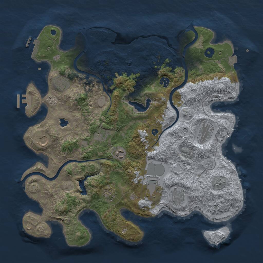 Rust Map: Procedural Map, Size: 4000, Seed: 10144, 16 Monuments